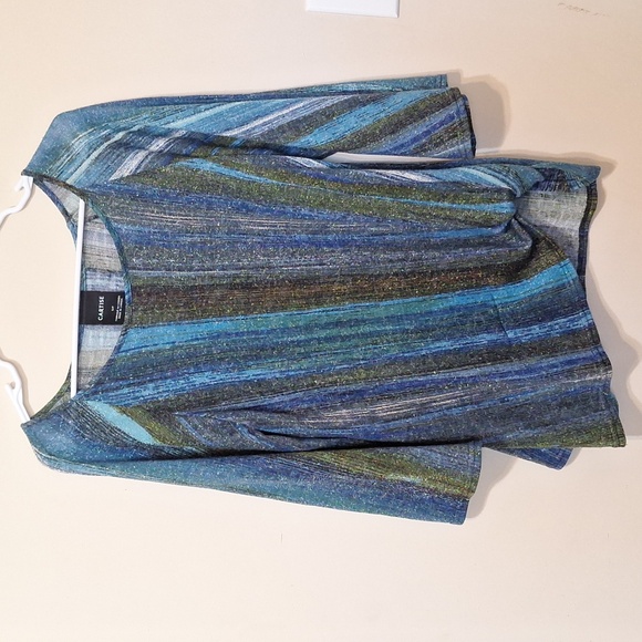 cartise Tops - Cartise women's made in canada metallic stripe bell sleeve blouse size small
